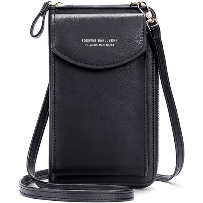 David Jones - Sac Bandoulière Téléphone Portable Femme - Mini Pochette Sacoche Petit Sac à Main Porté Epaule Simili Cuir PU - Rose Rose - Bagagerie - Maroquinerie