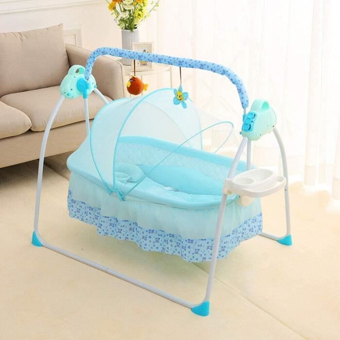 Lit Bébé électrique, 3 Vitesses Lit Bébé Balançoire Avec Jouets Electrique Bebe Berceau Avec Matelas Moustiquaire Berceau 78069067