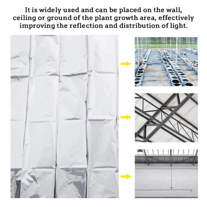 Film Réfléchissant Fdit Pour Plantes - Mylar Argenté 210x120cm, Serre Intérieure, Culture Indoor