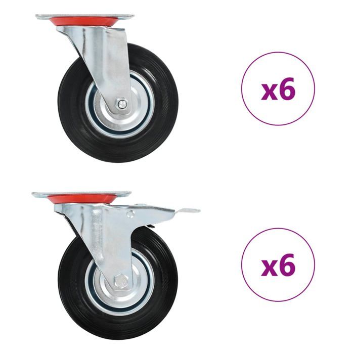 vidaXL Roulettes pivotantes 125 mm - vue 2