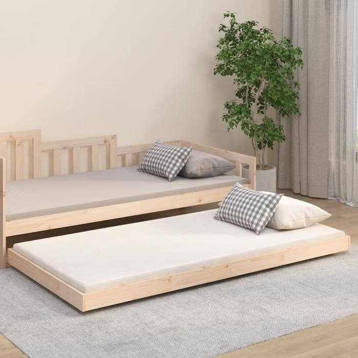 vidaXL Cadre de lit sans matelas 100x200 cm bois massif de pin 823489