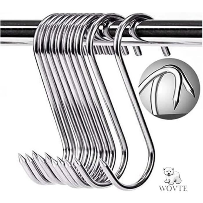 Lot De 10 Crochets à Viande En S - Acier Inoxydable 304 - Pour Boucherie, Cuisine, Rangement