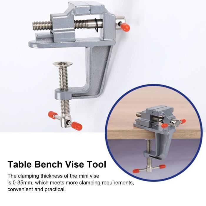 Mini Étau De Table Mesee En Alliage D'Aluminium – Petit Étau Banc 360° Pour Bijouterie, Modélisme, DIY, Réparation – Ouverture 22 Mm / Fixation 35 Mm