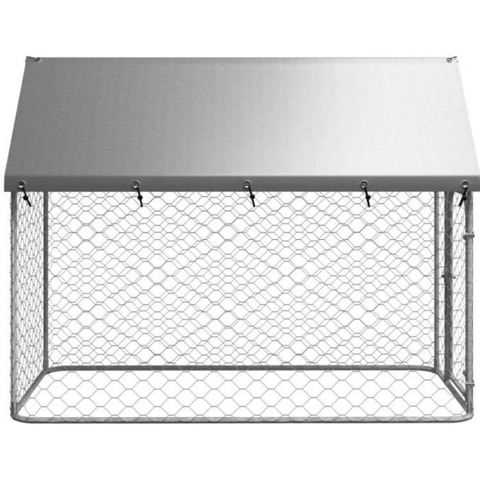 Meilleurs prix pour HUA - Niches | enclos pour chiens - Chenil extérieur avec toit pour chiens 200x100x150 cm - YOSOO - DX02578