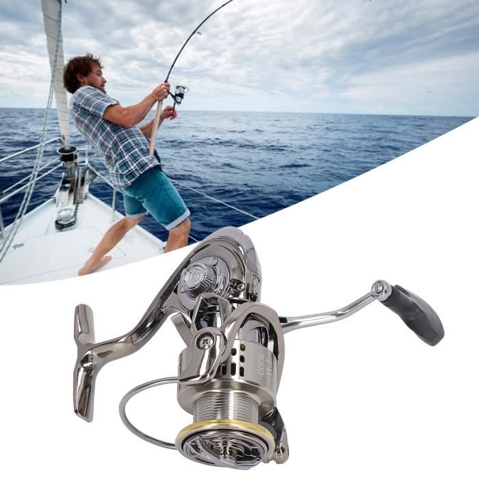 Moulinet Baitcasting en Métal, Léger et Lisse, pour la Pêche en Eau Douce et en Eau Salée, Longue Coulée Moulinet Baitcasting en Métal, Léger et Lisse, pour la Pêche en Eau Douce et en Eau Salée, Longue Coulée