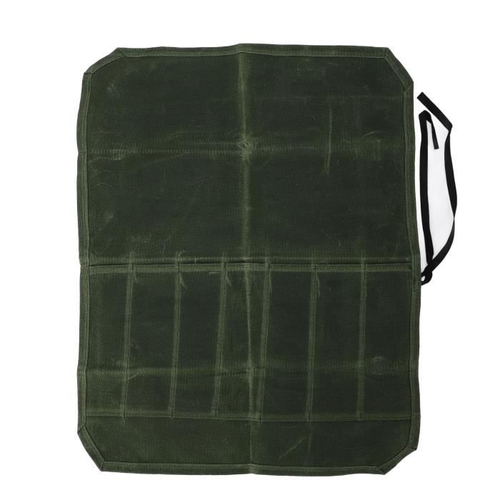 Zerodis Sac à Couteaux En Toile Cirée 7 Poches Professionnel Pliable
