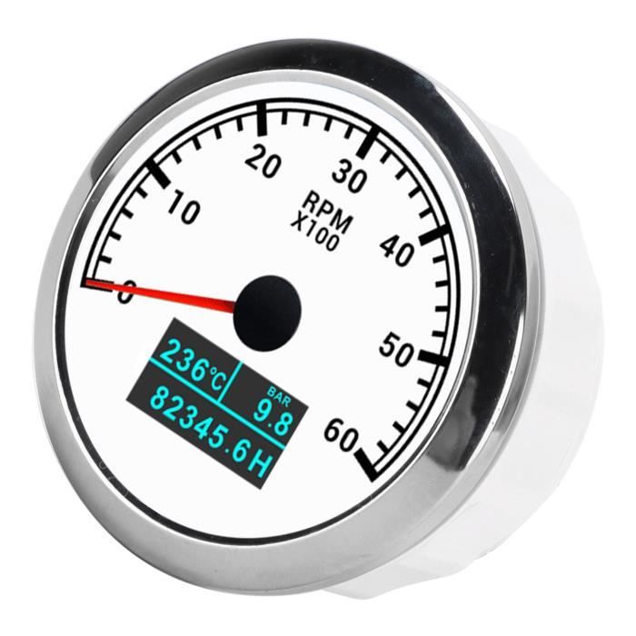 3000 TR/min 85 mm 9 étanche tachymètre REV Compteur Jauge de TR/min avec heure au mètre 0 32 V avec rétroéclairage 