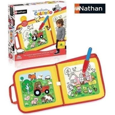 Nathan Coloréo - Coloriage Magique à L'Eau Pour Enfants Dès 3 Ans - La Ferme, Livret Réutilisable à L'Infini Avec Stylo
