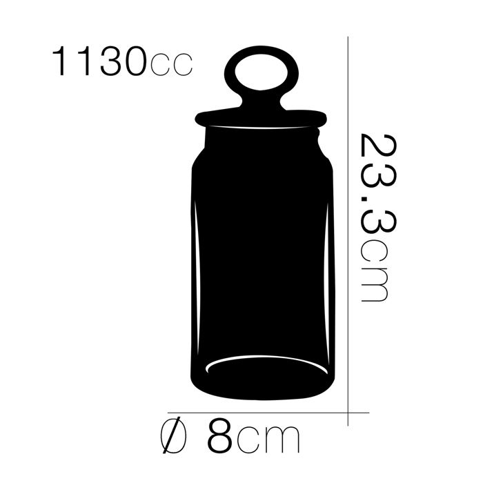 Lot de 2 Bocaux en Verre, 0,9 L (17x10 cm). Pot en Verre Borosilicate