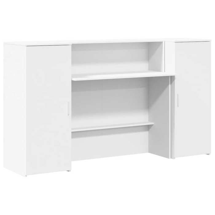 VidaXL Bureau De Réception Noir Élégant 100x40x104 Cm - Comptoir D'Accueil En Bois D'Ingénierie Pour Salon, Bar Ou Bureau