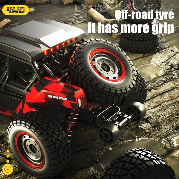 X-Verse Voiture RC 1:16 Brushless 50 Km/h – Buggy Offroad 4WD Avec 3 Batteries, Amortisseurs Et Différentiel Métal (bleu)