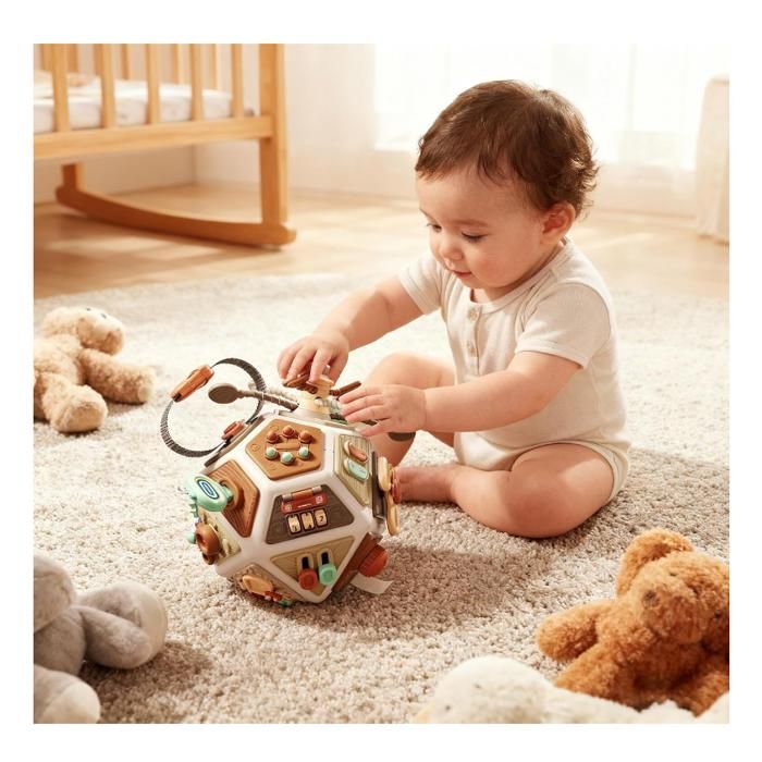 Cube D'activités Sensoriel Pour Bébé - Jouet D'éveil Avec Multiples Textures Et Fonctions, Pour Enfants De 6 Mois à 3 Ans