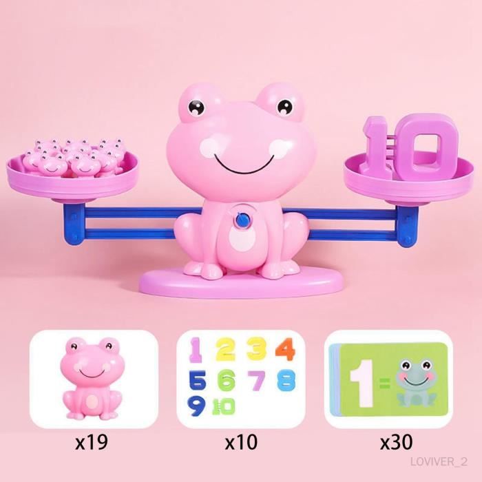Jouet Montessori Balance Grenouille 4 Ans - Jeu Math Éducatif Avec Blocs Et Cartes - Cadeau Anniversaire Enfants