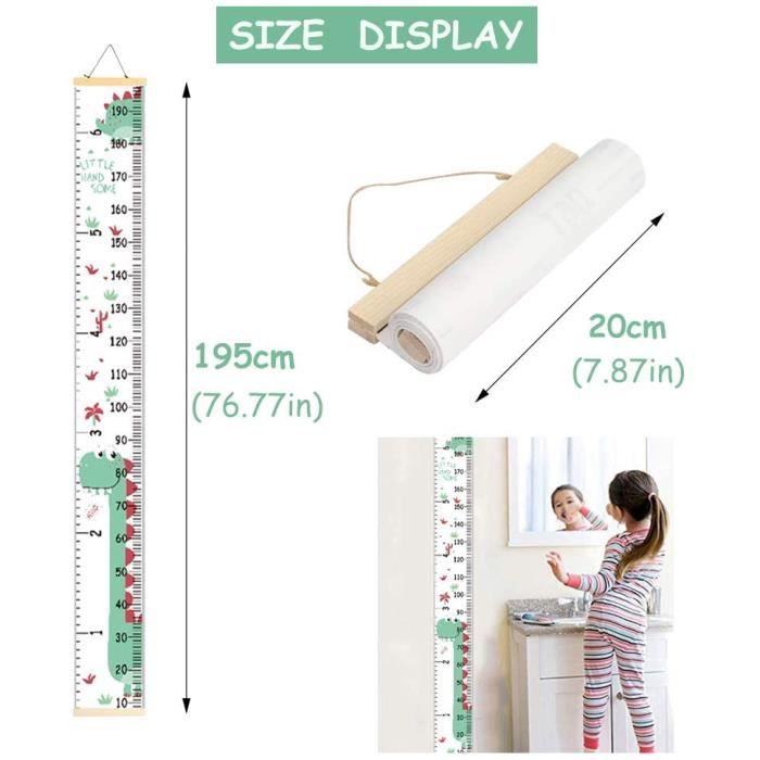 Toise Murale Enfant Toise De Croissance En Promotion Tableau De Croissance De 200 Cm Pour Enfants - Ru00e8gle U00e0 Suspendre Au Mur - Mesure De La Hauteur - Du00e9coration Murale Pour Chambre