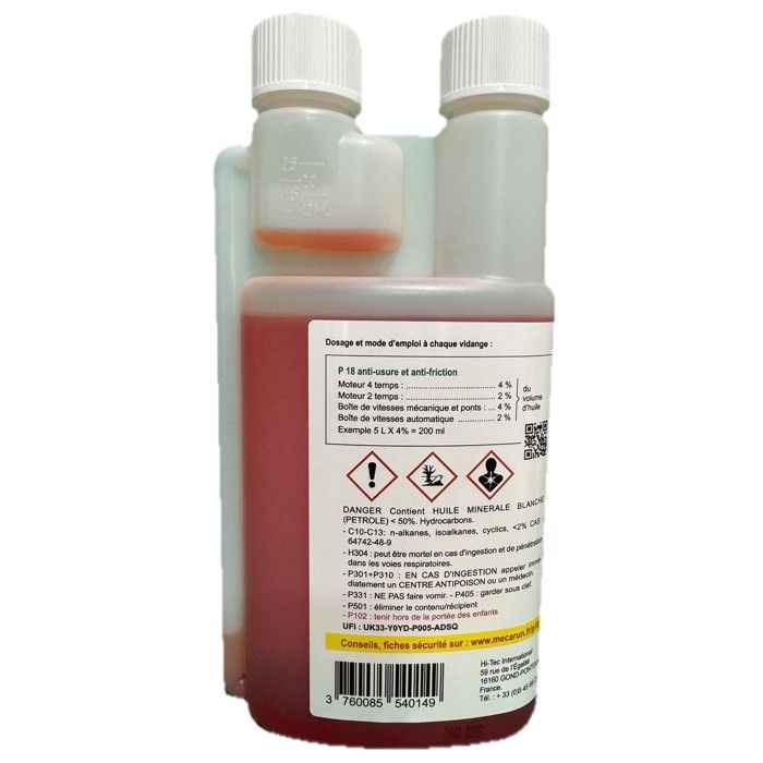 MECA-RUN P18 500 ml Additif pour Huile Moteur - anti-crassement