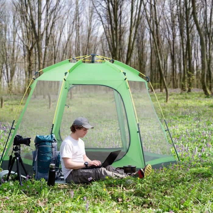 Tente de camping Nybro montage instantané 240 x 205 x 140 cm gris
