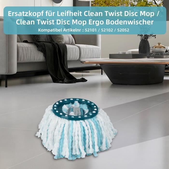 Leifheit Nettoyage - Set balai à franges Clean Twist Disc Mop Ergo 52101