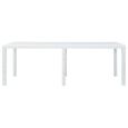 vidaXL Table de jardin Blanc 220x90x72 cm Plastique Aspect de rotin-2
