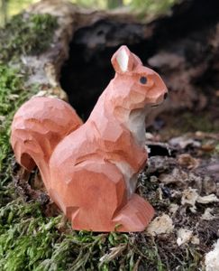 Marionnette écureuil Avec écrou ABA - 32 Cm, Fait Main En Europe, Peintures à L'eau