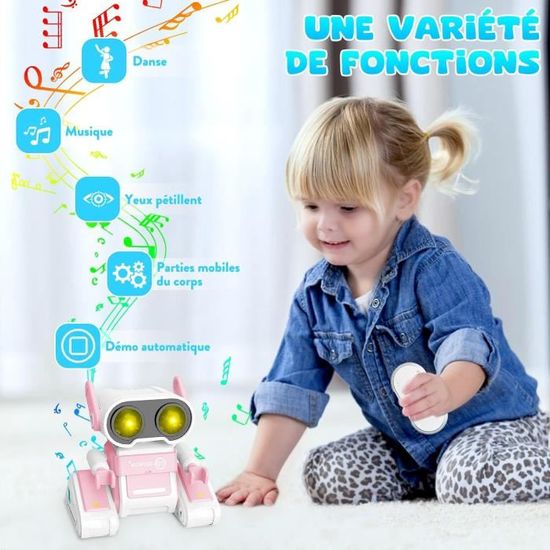 Hifunkido - Robot RC Rechargeable Avec LED, Danse Et Musique, Télécommande, Pour 3 Ans Et +