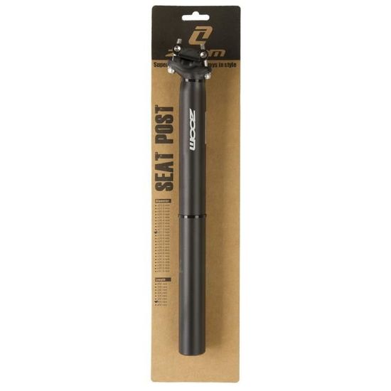 Tige de selle VTT Zoom® Aluminium (visserie INOX) 27.2mm - Noir