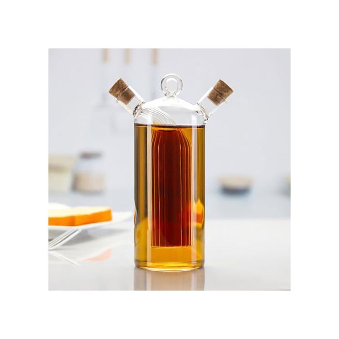 Bouteille à Huile ou Vinaigre avec Bec Verseur Anti-Gouttes en Acier