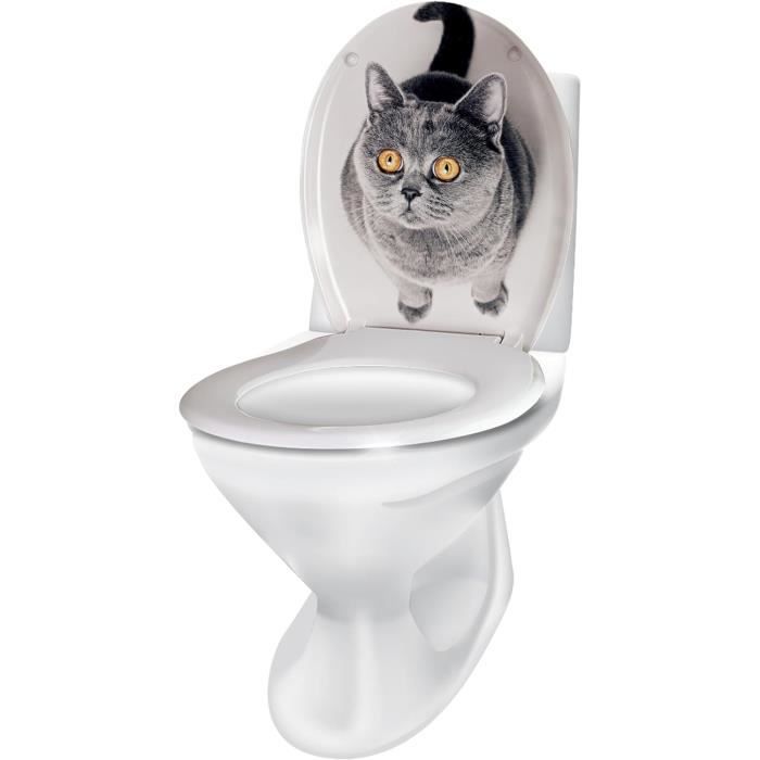 Abattant De Wc Avec Syst me D Abaissement Automatique Motif Chat