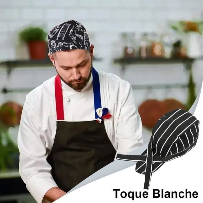 Chapeau De Chef Réglable En Maille Avec Tête De Mort - Casquette Cuisine Noire Unisexe