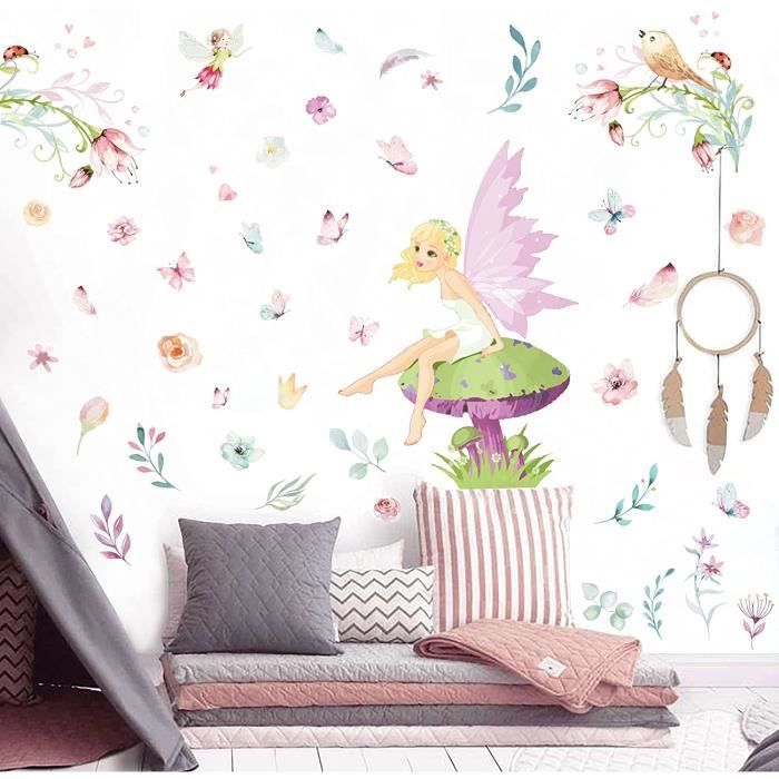 Stickers mural fee papillons - Sticker chambre enfant