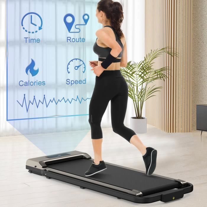 bigzzia Tapis de course à pied motorisé - Portable - Plat - Avec télécommande et écran LCD - Pour la maison, le bureau, la salle de sport - Aucune installation nécessaire, rose bigzzia Tapis de course à pied motorisé - Portable - Plat - Avec télécommande et écran LCD - Pour la maison, le bureau, la salle de sport - Aucune installation nécessaire, rose