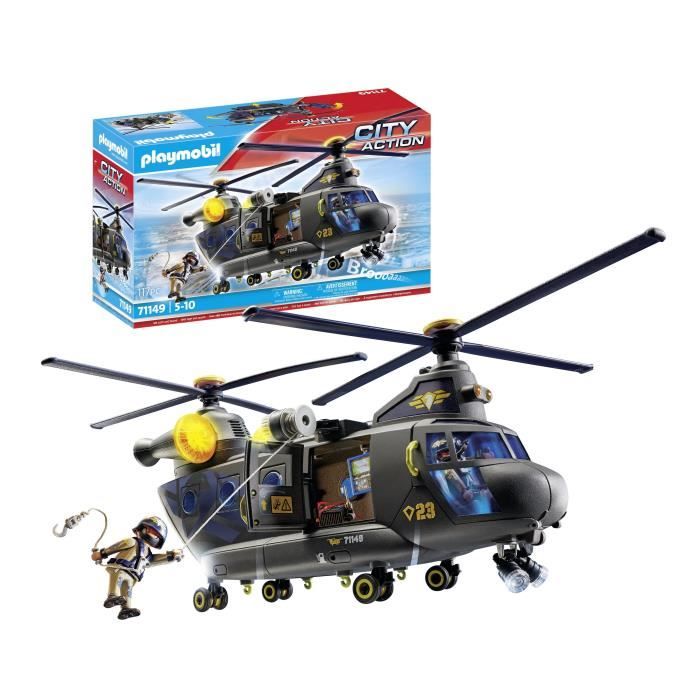 PLAYMOBIL 71149 Hélicoptère de transport des forces spéciales- - Les  policiers - City Action- Unité d'élite - Cdiscount Jeux - Jouets