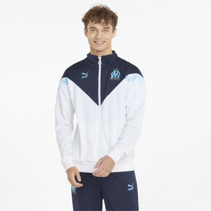 Veste de survetement Olympique de Marseille Om Iconic Mcs Mesh bleu marine blanc M