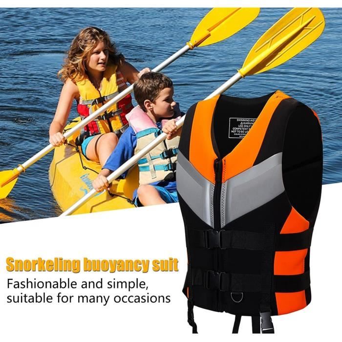 Gilet De Sauvetage Adulte Réglable 300D Oxford – Flottabilité Élevée Avec Sangle D'Entrejambe, Poches Et Sifflet De Secours – Idéal Kayak, Pêche, Natation