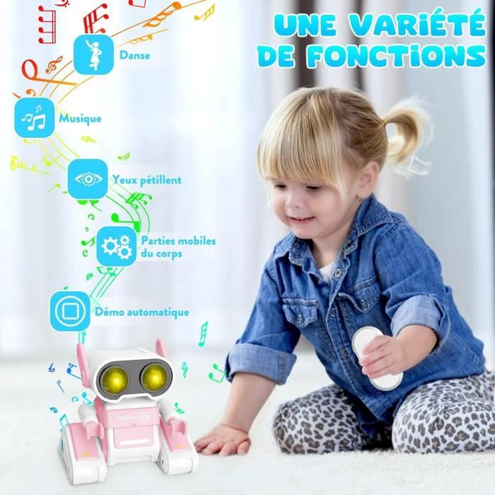Robot Télécommandé Weinsamkeit – Yeux LED, Musique, Danse – Rechargeable – Dès 3 Ans