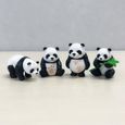 4 pièces Mini Pandas ornements bricolage Terrarium Miniature pour fée jardin plante décoration paysage extérieur   TABLEAU - TOILE-3