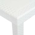 vidaXL Table de jardin Blanc 220x90x72 cm Plastique Aspect de rotin-3
