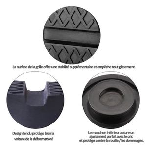 4 Blocs Amortissement Caoutchouc 120x80x20 Mm - Pour Cric à Ciseaux, Palans - Antidérapants, Absorption Chocs - 8