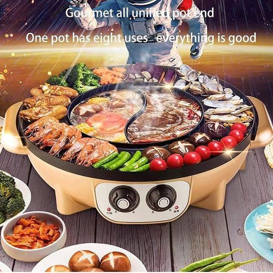 Hot Pot Barbecue électrique multifonction 2 en 1 avec grill, pot à chaleur  antiadhésif et barbecue65 - Cdiscount Electroménager