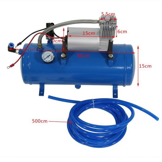 Compresseur D'Air Électrique 12V 150 PSI - Réservoir 6 Litres - Silencieux - Pour Voiture, Bateau, Vélo - 9