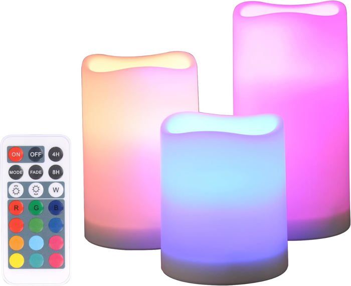 LampLust Lot de 10 bougies coniques sans flamme, flamme 3D réaliste avec mèche, 17,8 cm, cire véritable blanche, bougie LED vacillante, télécommande et minuterie incluses, décoration d'intérieur