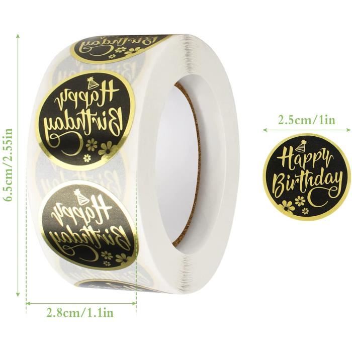 2 rouleaux Stickers décoration Autocollants d'étiquette de joyeux  anniversaire pour sac cadeau Adorables - Cdiscount Beaux-Arts et Loisirs  créatifs