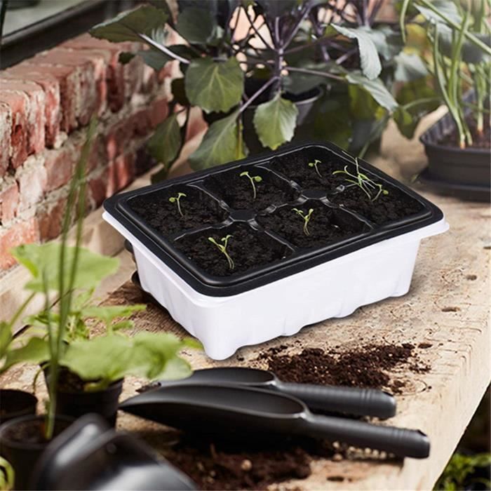 Mini Serre pour Plantes, 12 Cellules Intérieure Plateau Semis Bac à Mini Serre pour Plantes, 12 Cellules Intérieure Plateau Semis Bac à