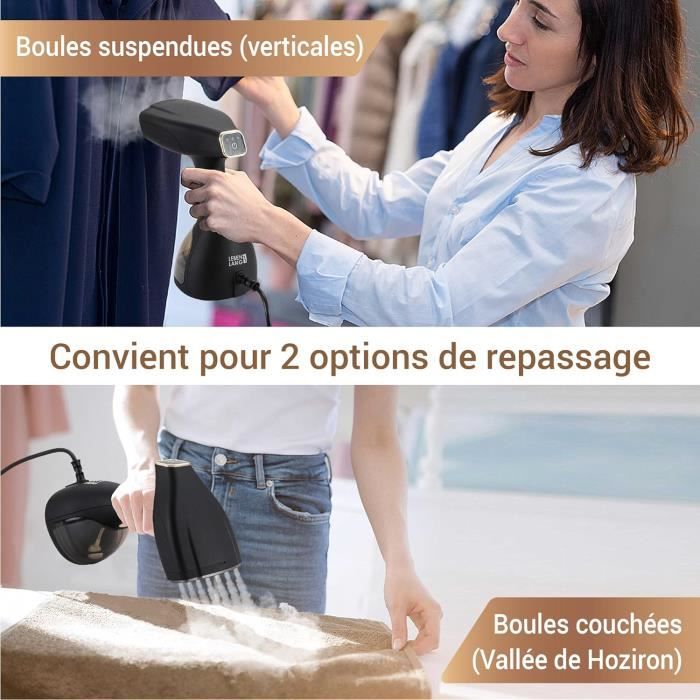 Défroisseur Vapeur Portable 1500W - Chauffe En 20s, 300ml, Pour Vêtements Et Maison