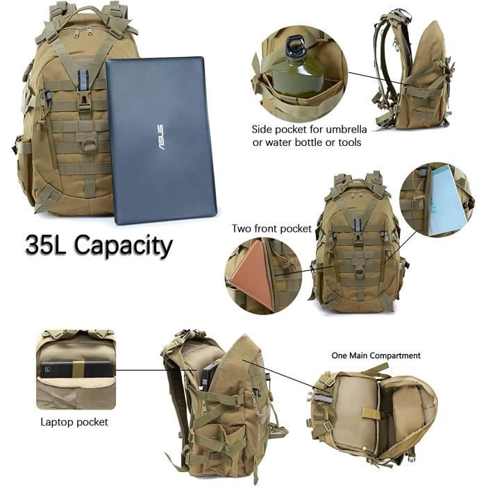Long Keeper Sac Dos Militaire 35L Grand Sac a Dos Tactique