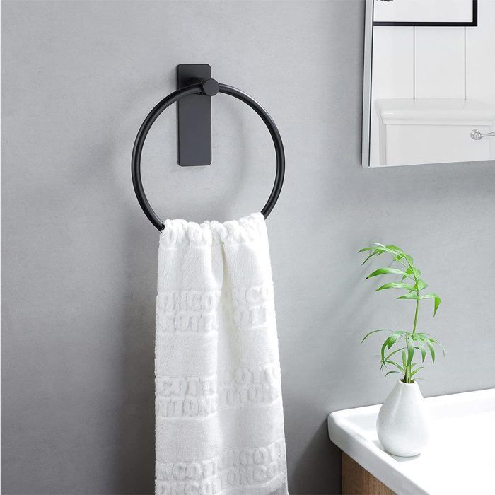 Serviettes Dorées Rond De Serviette Anneau Porte-serviettes Adhésif - Acier Inoxydable Doré - 16cm - Sans Perçage - Salle De Bain Porte Serviette Doré Portant Doré