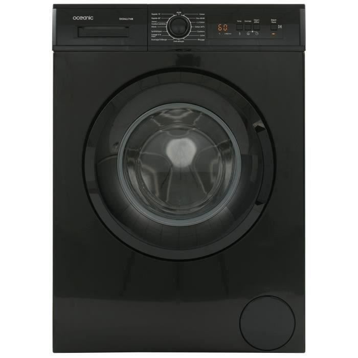 Lave-linge hublot OCEANIC OCEALL714B - 7 kg - Largeur 59,7 cm - 1400 tours/min - Noir