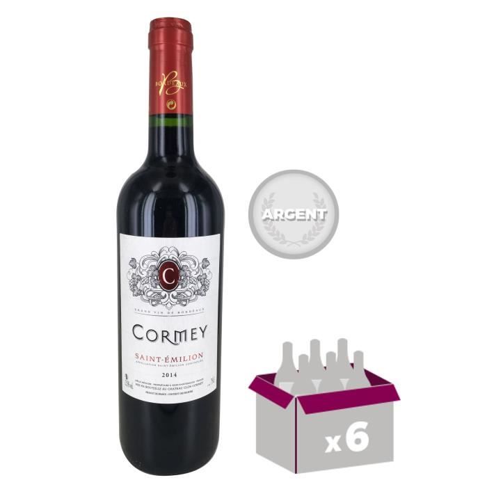 CORMEY Saint Emilion 2014 - Rouge - 75 cl x 6