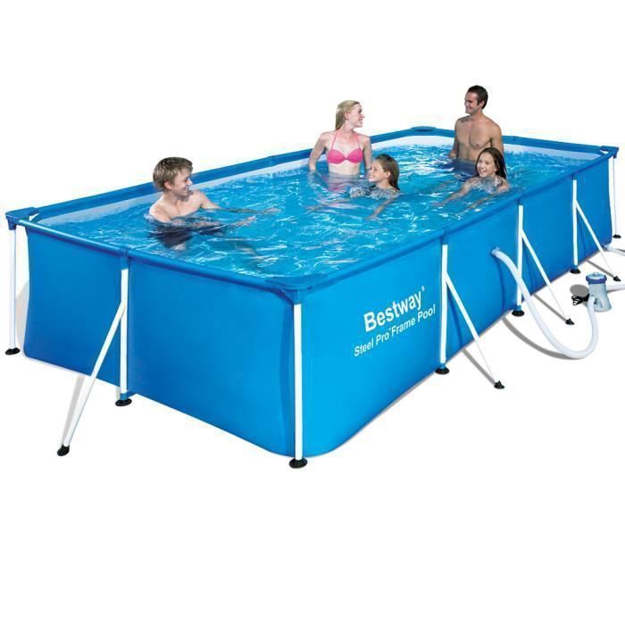 Kit Piscine hors sol tubulaire BESTWAY - Steel Pro™ - 400 x 211 x 81 cm - Rectangulaire (Livrée avec