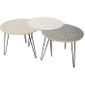 Lot De 3 Tables Gigogne En Bois Et Metal Coloris Noir Beige