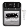 Mini climatiseur portable–Refroidisseur USB silencieux avec brumisateur et batterie rechargeable–Pour bureau, maison et camping-Noir